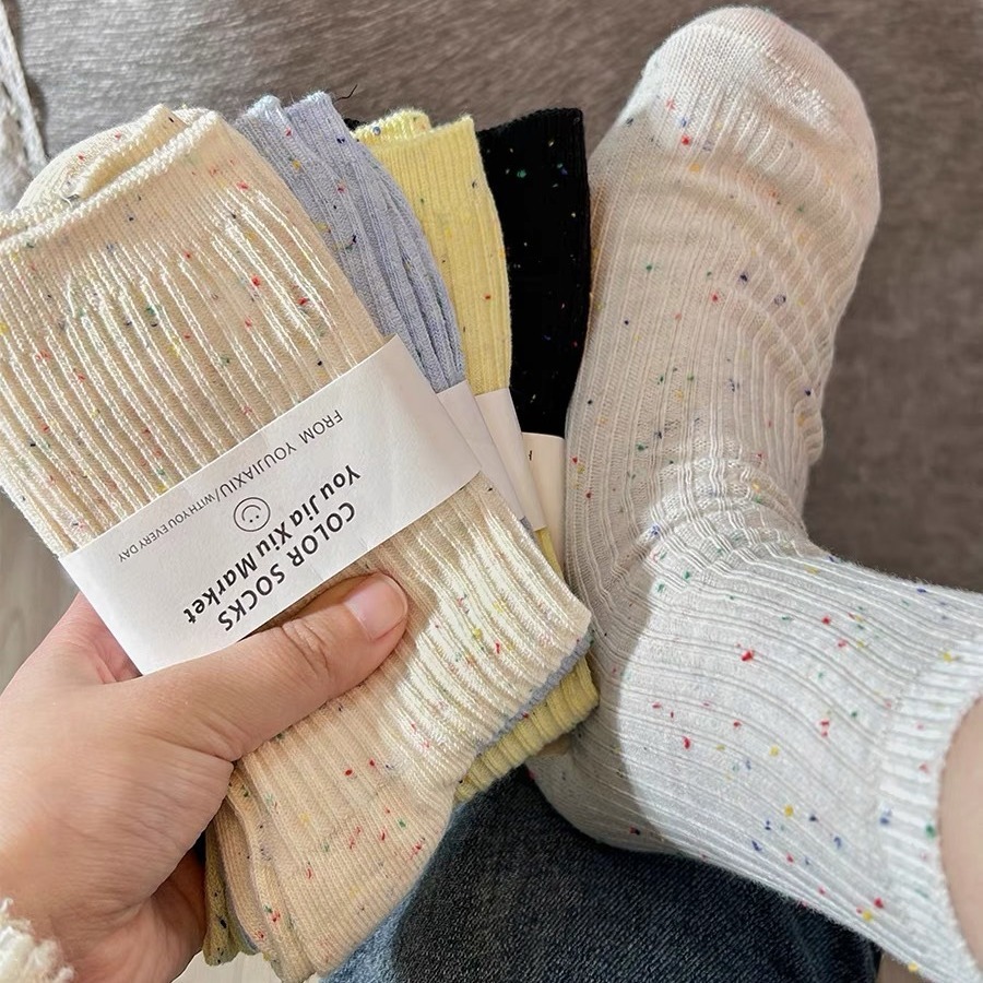 🧦ถุงเท้าแฟชั่นสตรี ถุงเท้านักเรียน JK สีขาว น่ารัก ใส่สบาย สไตล์โลลิต้า