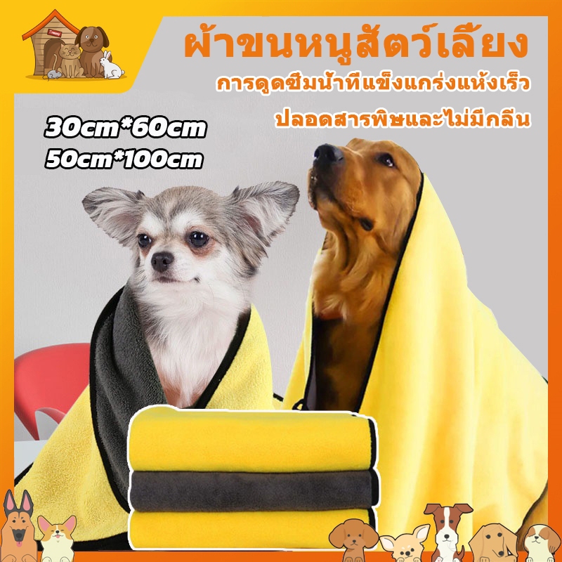 ผ้าขนหนูสัตว์เลี้ยง เช็ดขนแมว เช็ดขนสุนัข ผ้าไมโครไฟเบอร์ ซึมซับน้ำ แห้งเร็ว นุ่มและไม่เป็นขุย✅พร้อมส่ง