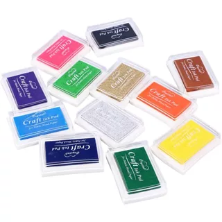Craft Ink Pad สีสำหรับปั๊มงานแกะสลักยางลบ งานตกแต่ง จำนวน1กล่อง เหมาะสำหรับงานประดิษฐ์ DIY หลากสี