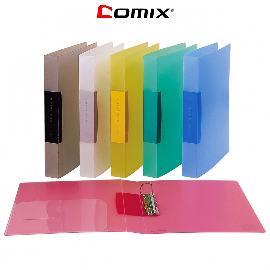 Comix A118 แฟ้มห่วง A4 2D 25มม แฟ้มเอกสาร แฟ็มเก็เอกสาร สีสัน 1ชิ้น แฟ้มพลาสติ แฟ้มสันห่วง 2สันห่วง