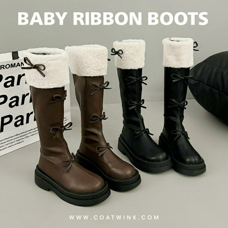 BABY RIBBON BOOTS บูทยาว หนังนิ่ม