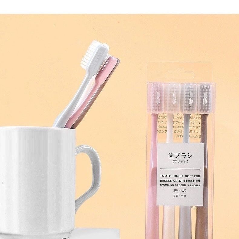 【พร้อมส่ง 】แปรงสีฟัน เซ็ต 4 สี 4 ด้าม สไตล์ญี่ปุ่น ขนแปรงนุ่ม ด้ามจับถนัดมือ พกพาท่องเที่ยว มาพร้อมกล่อง สะอาดปลอดภัย