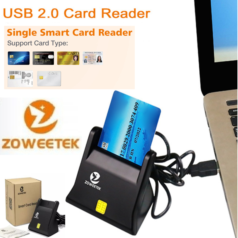 （ขายส่ง ）Smart Card Reader Zoweetek รุ่น zw-12026-1 / zw-12026-3 เครื่องอ่านบัตรประชาชน USB 2.0