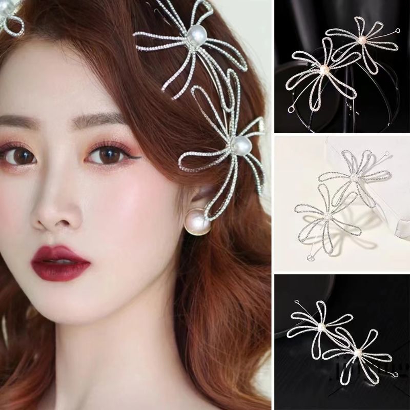 ที่คาดผม ประดับพลอยเทียม ลายดอกไม้ กันลื่น แวววาว อุประกรณ์เสริม สำหรับจัดแต่งทรงผม