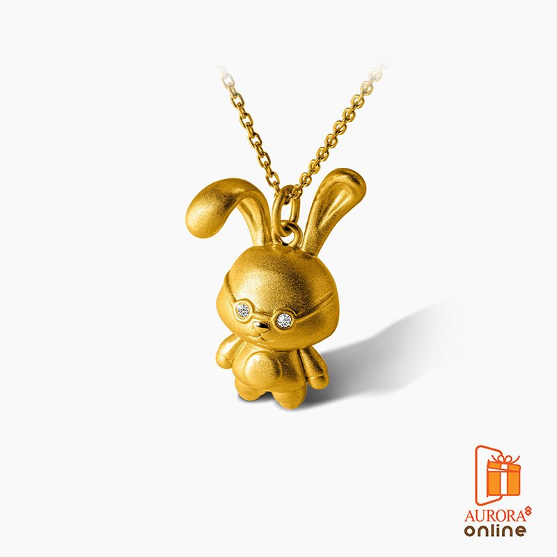 Aurora Diamond จี้เพชรพร้อมสร้อยคอ Lucky Rabbit Collection (Yellow Gold)