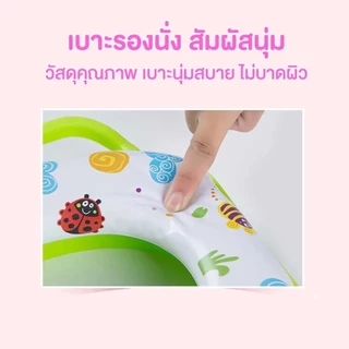 ที่รองชักโครกเด็ก แบบฝาเสริมฟองน้ำ ลายการ์ตูน มีทั้งสีสำหรับหญิงและชาย มีหูจับทรงตัว JX000 / JX001