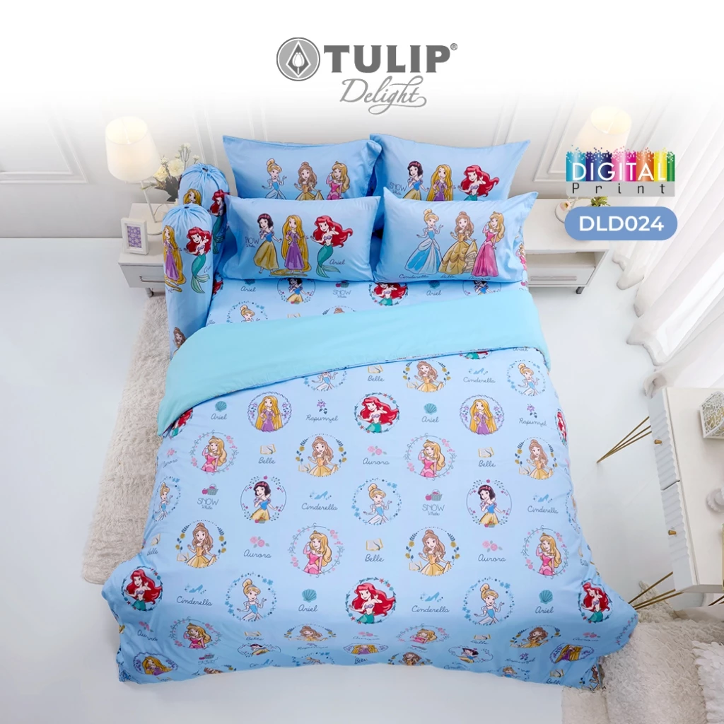 TULIP Delight เจ้าหญิง Princess พิมพ์ดิจิตอล DLD024 ลิขสิทธิ์แท้ดิสนีย์ Disney ชุดผ้าปูที่นอน ผ้าห่มนวม