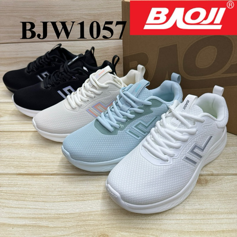 Baoji BJW 1057 รองเท้าผ้าใบหญิง บาโอจิ size 37-41 สีดำขาว/ขาว/ครีม/น้ำเงิน ซล