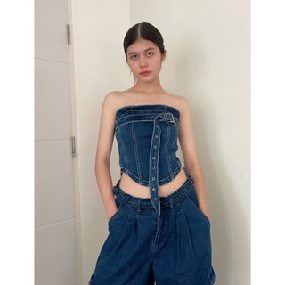 เสื้อเกาะอกยีนส์ Bella jeans