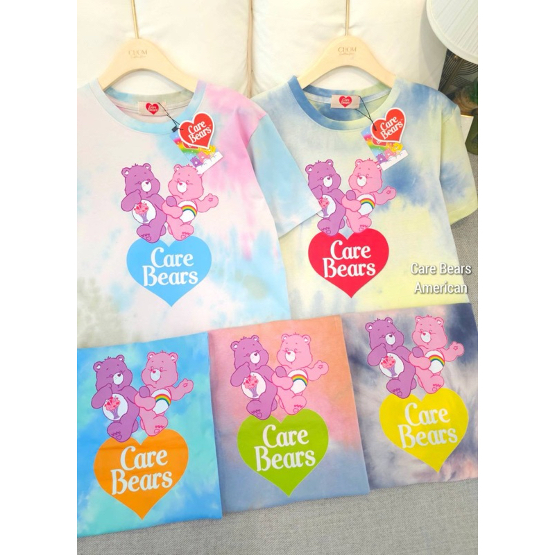 พร้อมส่ง 🎉 เสื้อยืด ป้ายcare bears อก 42 ยาว 25 ผ้ายืด ผ้าคอลตอล คอกลม แขนสั้น งานสกรีน ลายแคร์แบร์น่ารักน่ารัก ดีเทลสวย