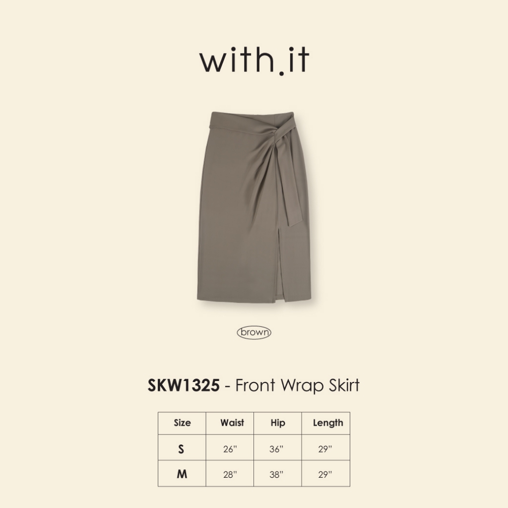 with.ti.store - SKW1325 front wrap skirt กระโปรงผุกหน้า