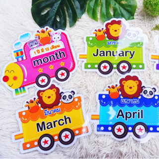 สื่อการสอน บัตร รถไฟเดือน  แบบสำเร็จรูป