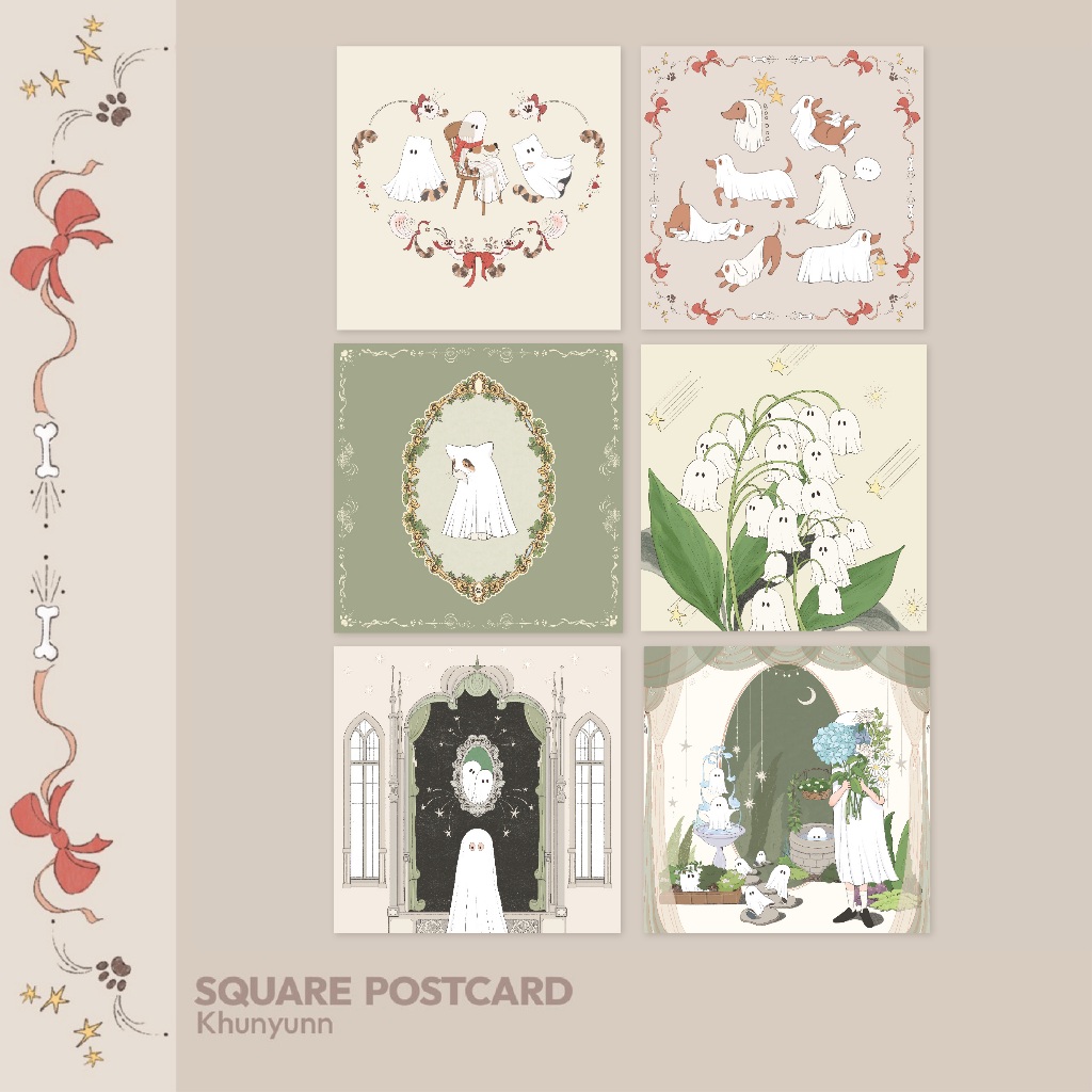 Square Postcard โปสการ์ดขนาดสีเหลี่ยมจัตุรัสสุดน่ารัก