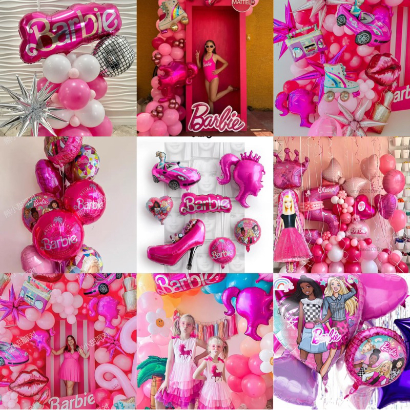 ร้านไทย ลูกโป่งวันเกิด ธีมบาร์บี้ Barbie พร้อมส่ง ส่งด่วน
