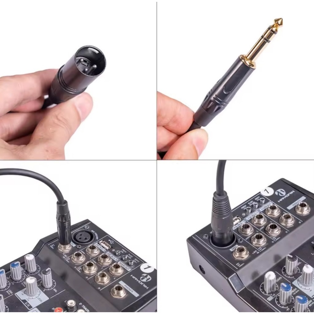 สายสัญญาณTRSเป็นXLRตัวผู้ออก6.35mmสายเชื่อมต่อสัญญาณTRSเป็นXLR สายยาว1M ตัวผู้สายไมค์ชุบทองชีลด์สองชั้นสำหรับไมโครโฟน