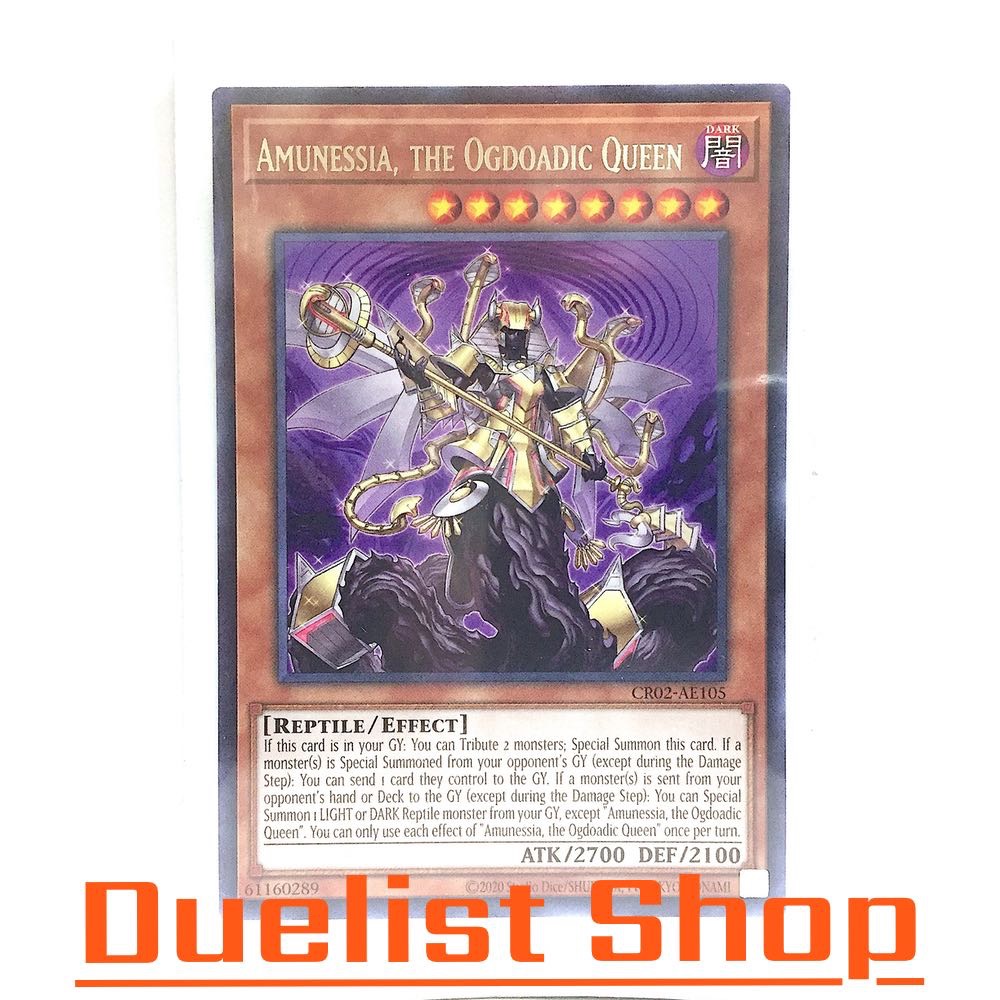 Amunessia, the Ogdoadic Queen (R) Monster Dark Level8 [Reptile/Effect] ชุด CR02-AE105 การ์ดยูกิโอ (Yu-Gi-Oh!) OCG Asia