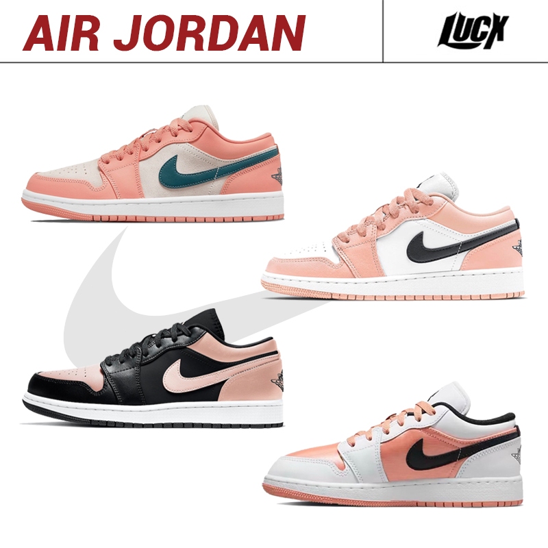 ของแท้100% Nike Air Jordan 1 Low Sneakers AJ1 Light Arctic Pink/Light Madder Root/Pink Black/Crimson Tint รองเท้าผ้าใบ