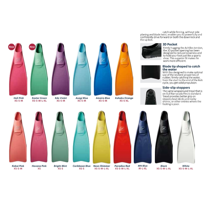 ✨Gull SuperMew fins ฟินยี่ห้อ Gull รุ่น super mew fullfoots รุ่นยอดนิยม