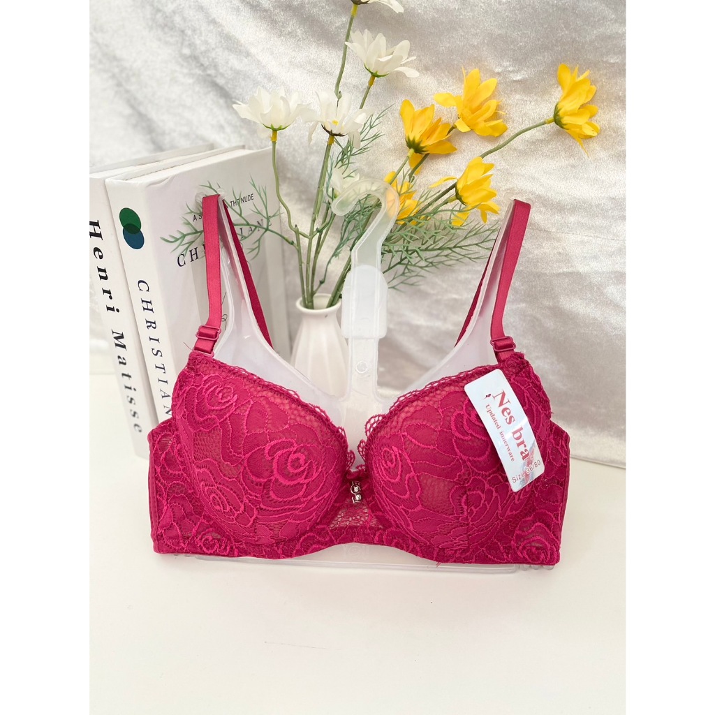 เสื้อในมีโครง 937 คัพ B/C ลายลูกไม้ผู้หญิงหรู ฟองน้ำบาง สายถอดได้ ไซส์ 36-42 สำหรับ Women Lady