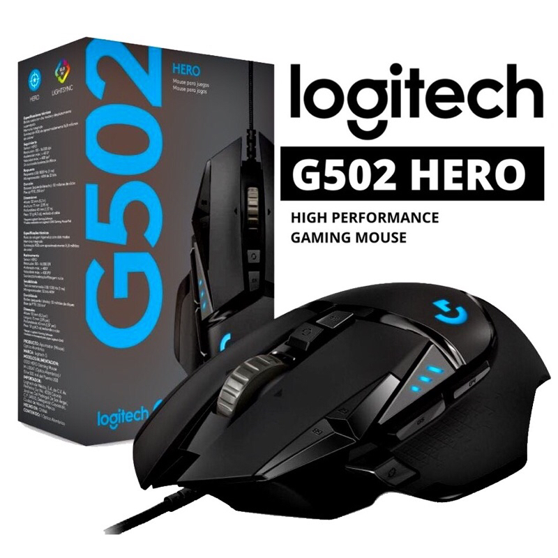 🔥เมาส์เกมมิ่ง⚡️ Logitech G502 Hero High Performance Gaming Mouse 25,600 DPI  USB Hero เซ็นเซอร์