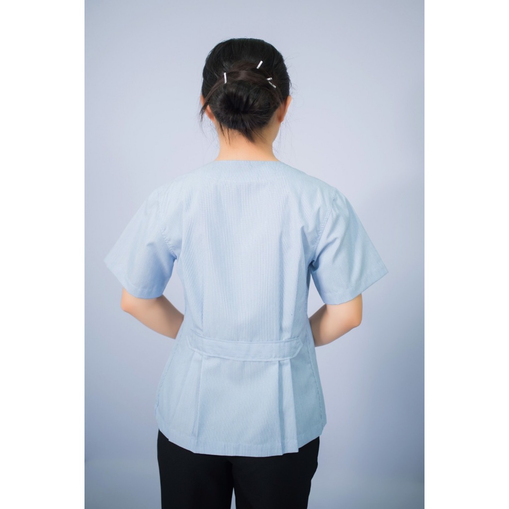เสื้อคอกลมสาธารณสุขฟ้า หญิง รังสิมา