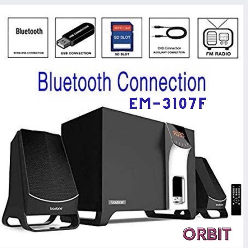 SAAG ลำโพงบลูทูธ ลำโพง Bluetooth Speaker 2.1 รุ่น EM-3107F Orbit กำลังขับ 14 W Multimedia Speaker System ลำโพงซับ
