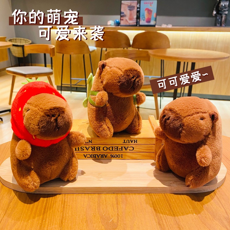 Capybara พวงกุญแจ จี้ตุ๊กตา ผมยาว สีสันสดใส แบบสร้างสรรค์ ให้เป็นของขวัญ