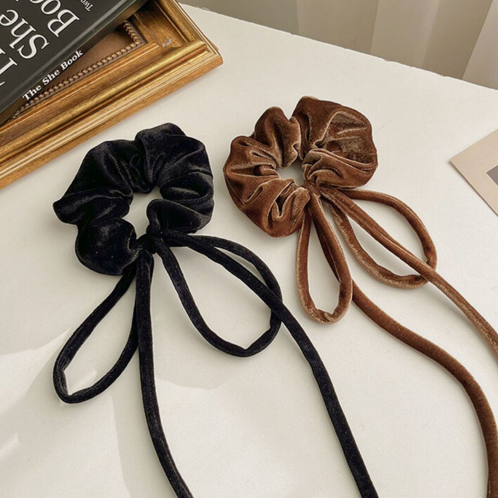 🔥พร้อมส่ง🔥โบว์มัดผมกำมะหยี่ โบว์มัดผมเกาหลีสุดน่ารัก - รูปที่ 2