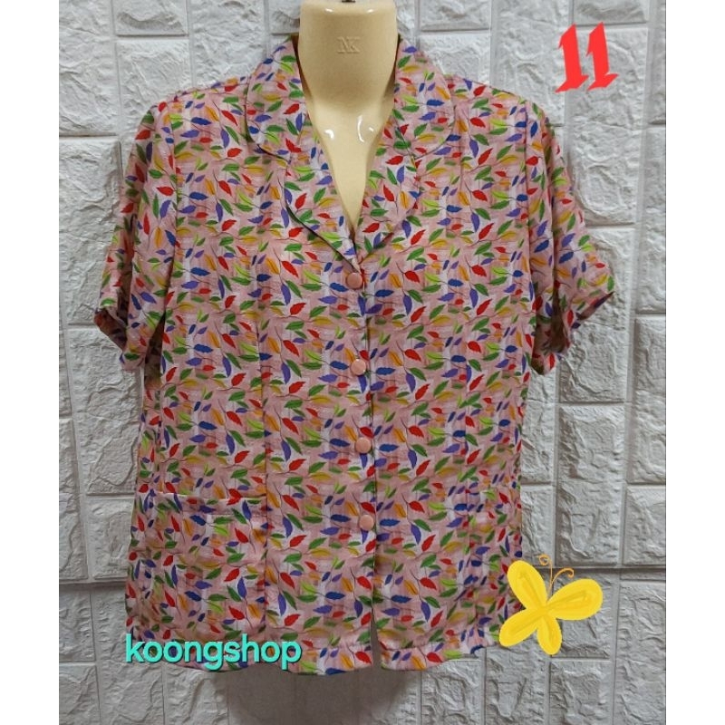 เสื้อคนแก่,เสื้อคุณยาย,เสื้อแม่บ้าน แขนสั้น ใส่สบายไม่ต้องรีด