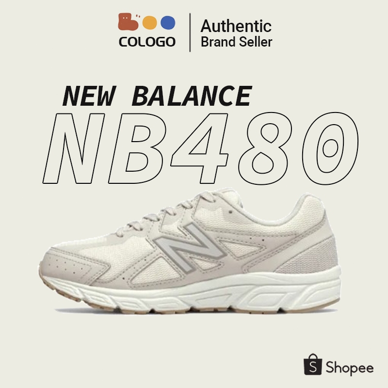 NEW BALANCE 480 NB480 v5 new balance W480ST5 รองเท้าผ้าใบ Beige 💯