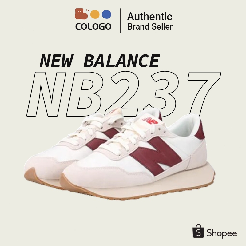 NEW BALANCE 237 NB237 new balance MS237SB รองเท้าผ้าใบ White Burgundy 💯