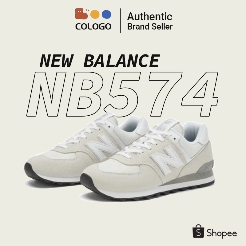 NEW BALANCE 574 NB574 new balance ML574EVW รองเท้าผ้าใบ Light Grey 💯