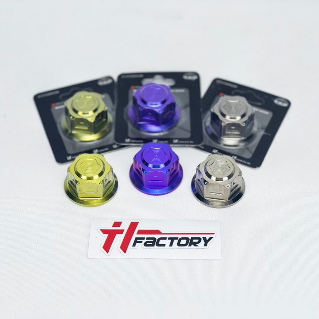 HT FACTORY ฝาครอบน็อตล้อหลัง ไทเทเนียม สำหรับ Vespa ทุกรุ่น