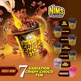 NIMS The Best Crispy Choco Tub ขนาด 250 กรัม โกโก้ครันช์เคลือบชอคโกแลต Cocoa Crunch Rice Coco Ball