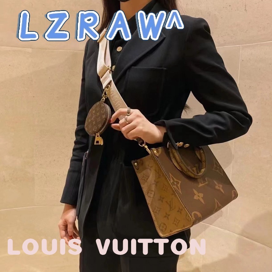 Hot ✅Louis Vuitton ONTHEGO classic presbyopic mediumกระเป๋าถือLV new tote bag mini size women's cros