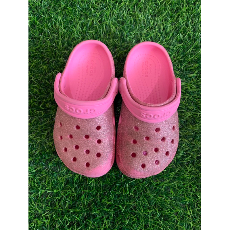 รองเท้าเด็ก CROCS Glitter สีชมพู (16 cm.)มือสอง
