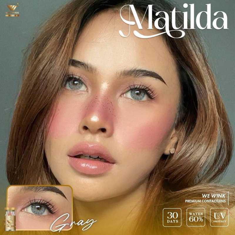 Matilda (ตาโต) 👁👁(We Wink ฝาทอง) อมน้ำ 60%มากสุดในไทย Hydrogel Lens ป้องกันUV☀️ (เลนส์กรองแสง)