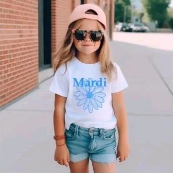 เสื้อยืดเด็กผู้หญิงและเด็กผู้ชาย ลายMardi Kid คอกลม