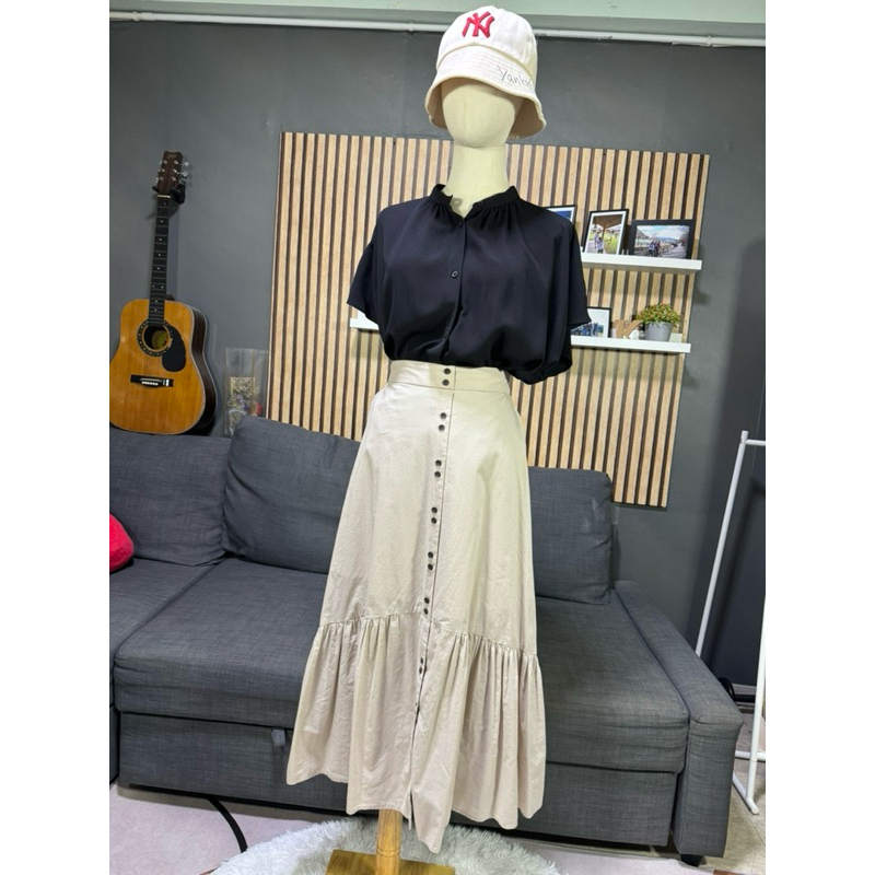 เสื้อแขนสั้น คอจีน แบรนด์ GU