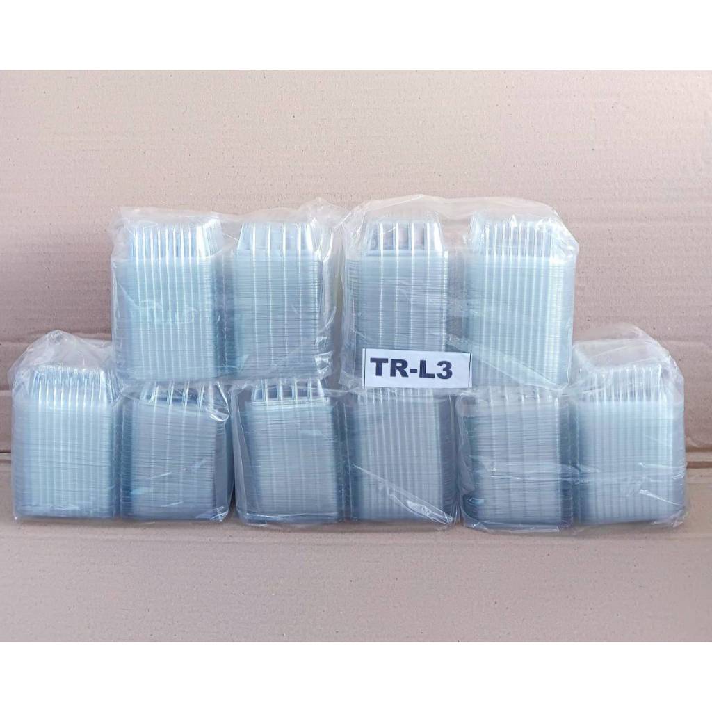 (ชุดละ 5 แพค) กล่องใส TR - L3 (PET) แพคละ 100 ชิ้น ยี่ห้อTC