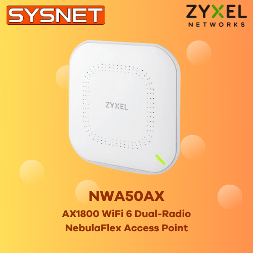 NWA50AX Zyxel 802.11ax (WiFi 6) 2x2 MIMO Dual-Radio Access Point *ออกใบกำกับภาษีได้*