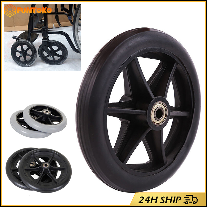 สินค้ามีคุณภาพ ล้อหน้ารถเข็น ขนาด6/7/8นิ้ว เพลา 8mm อะไหล่ล้อรถเข็น ทรงห้าแฉก ไม่มีตะเกียบ