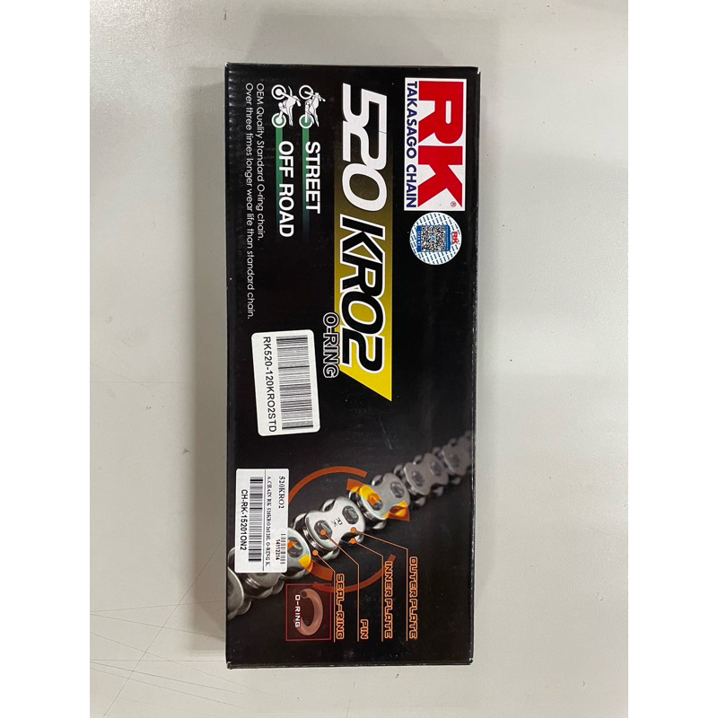 โซ่ 520 O-RING รุ่น KRO2 ยี่ห้อ RK