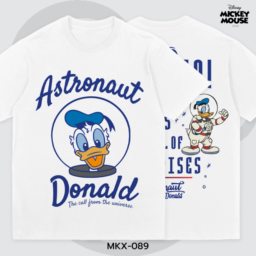 เสื้อยืด Unisex Mickey Mouse - Donald Duck ลิขสิทธิ์แท้100% Disney สตรีทแฟชั่น คอกลม แขนสั้น (MKX-089)