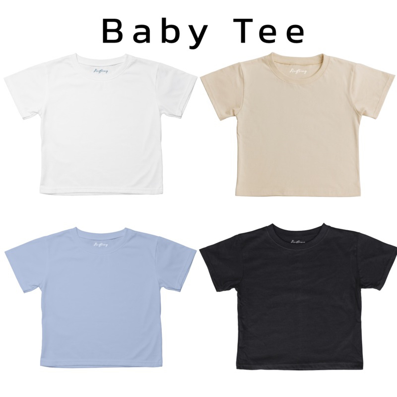 เสื้อครอปพอดีตัวสีพื้น ป้ายAnything (ผ้ารุ่นใหม่Cotton supersoft)