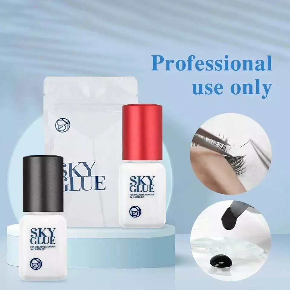 **แพ็คเก็จใหม่ **Sky กาวต่อขนตา กาวต่อขนตา สีดำ แห้งเร็ว 1-2 วิ ปริมาณ 5 มิลลิลิตร อุปกรณ์ต่อขนตา