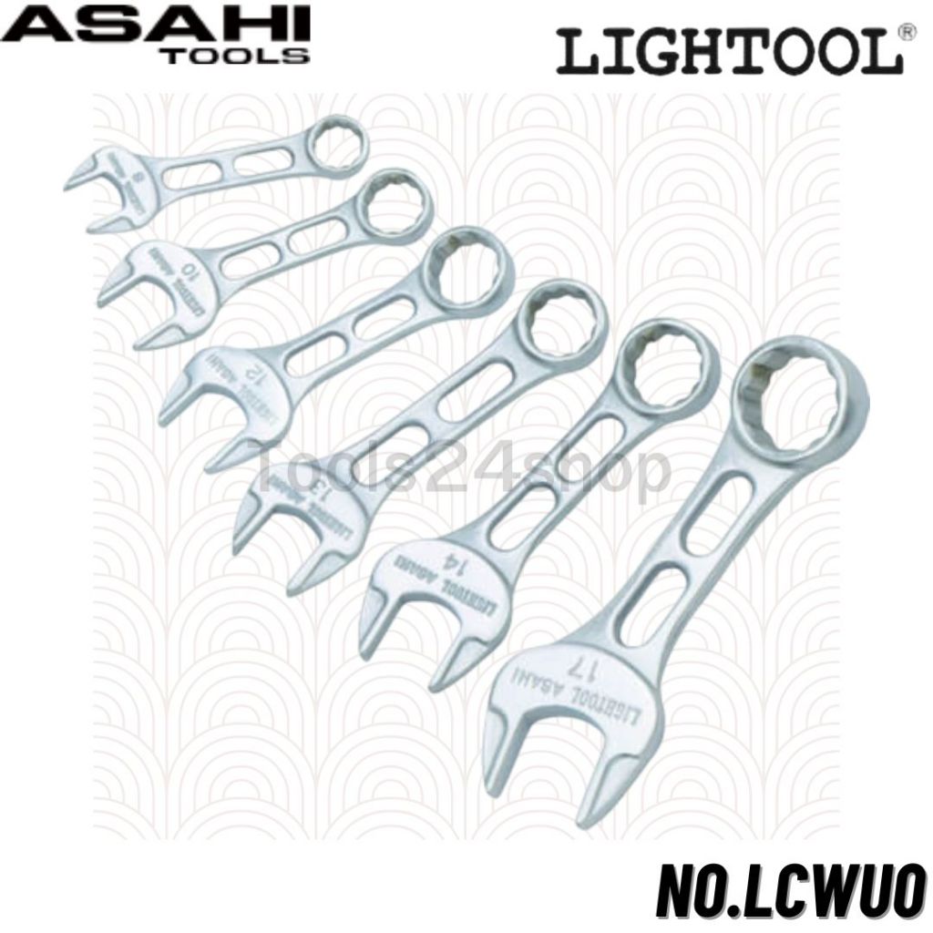 ASAHI ประแจแหวนข้างปากตาย สั้น รุ่น LIGHTOOL ขนาด 8 - 17 mm.
