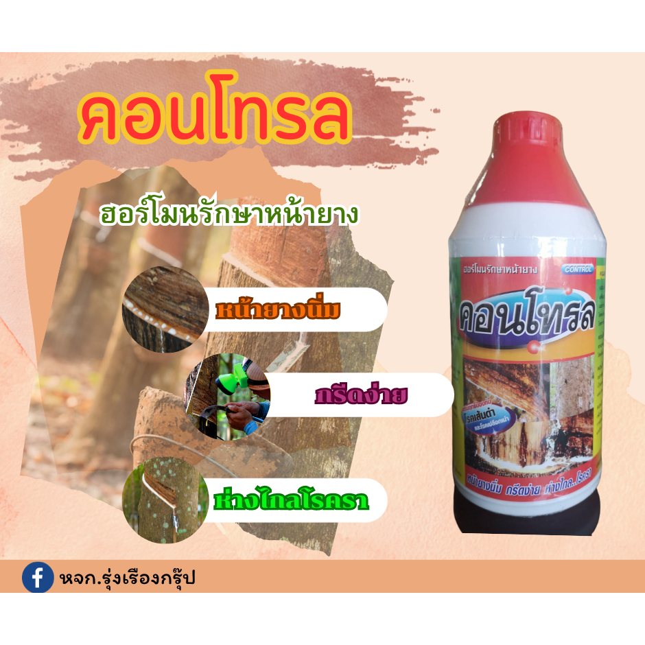 ยาทาหน้ายางคอนโทรล (ไม่มีสารเร่งน้ำยาง รักษาและป้องกันเชื้อราต่างๆ โรคเส้นดำ) 1 ลิตร