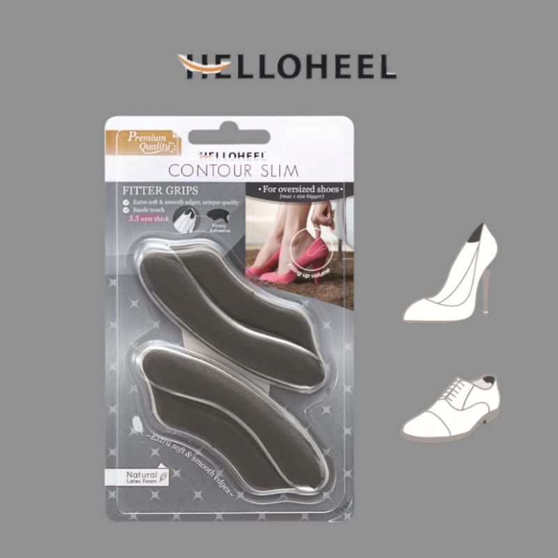 [EXP. 11/2027 - 09/2028] HELLOHEEL แผ่นกันรองเท้ากัดและเสริมแก้รองเท้าหลวม รุ่นคอนทัวร์ สลิม ฟิตเตอร