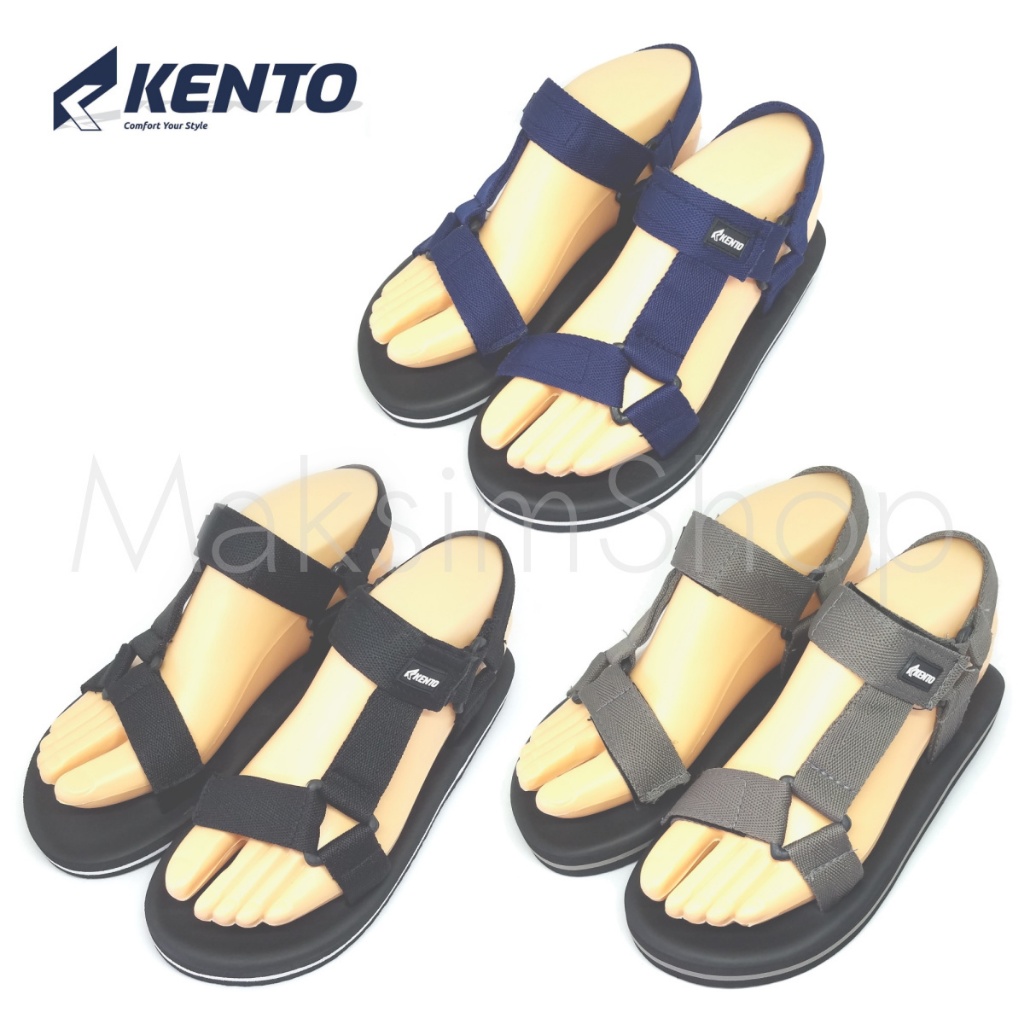 🔥KENTO รองเท้าแตะรัดส้น ชาย-หญิง พื้นนิ่มมากกก สวมใส่นุ่มเท้ามั่กมากกก ไซส์ 5-16 สี ดำ เทา กรม Maksim
